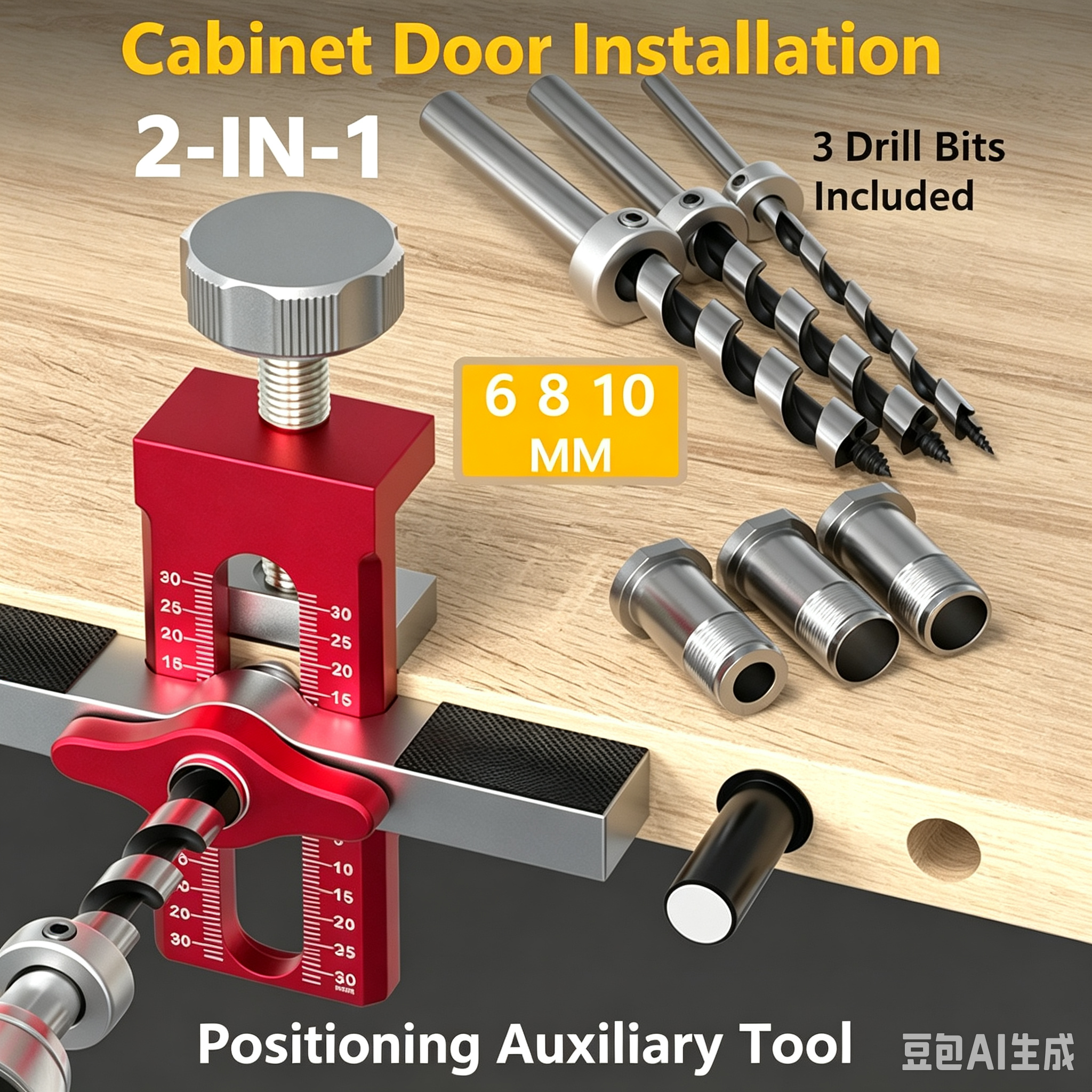 1. Cross-border cabinet door installation aid, aluminum alloy rebound, punched wardrobe door, door leveler, wooden tools