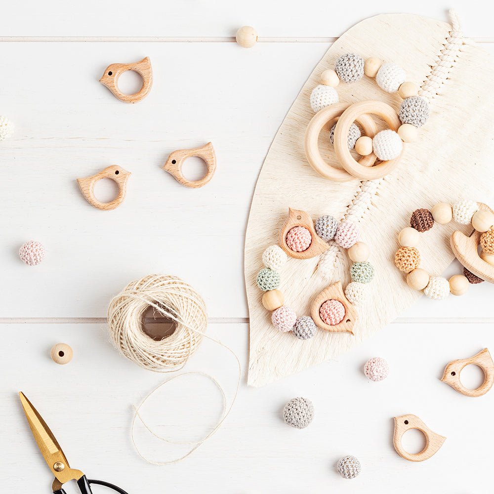 416 Pcs Natural Round Wood Beads Combination Set for DIY Crafts Garland Jewelry - HomeDIYer
