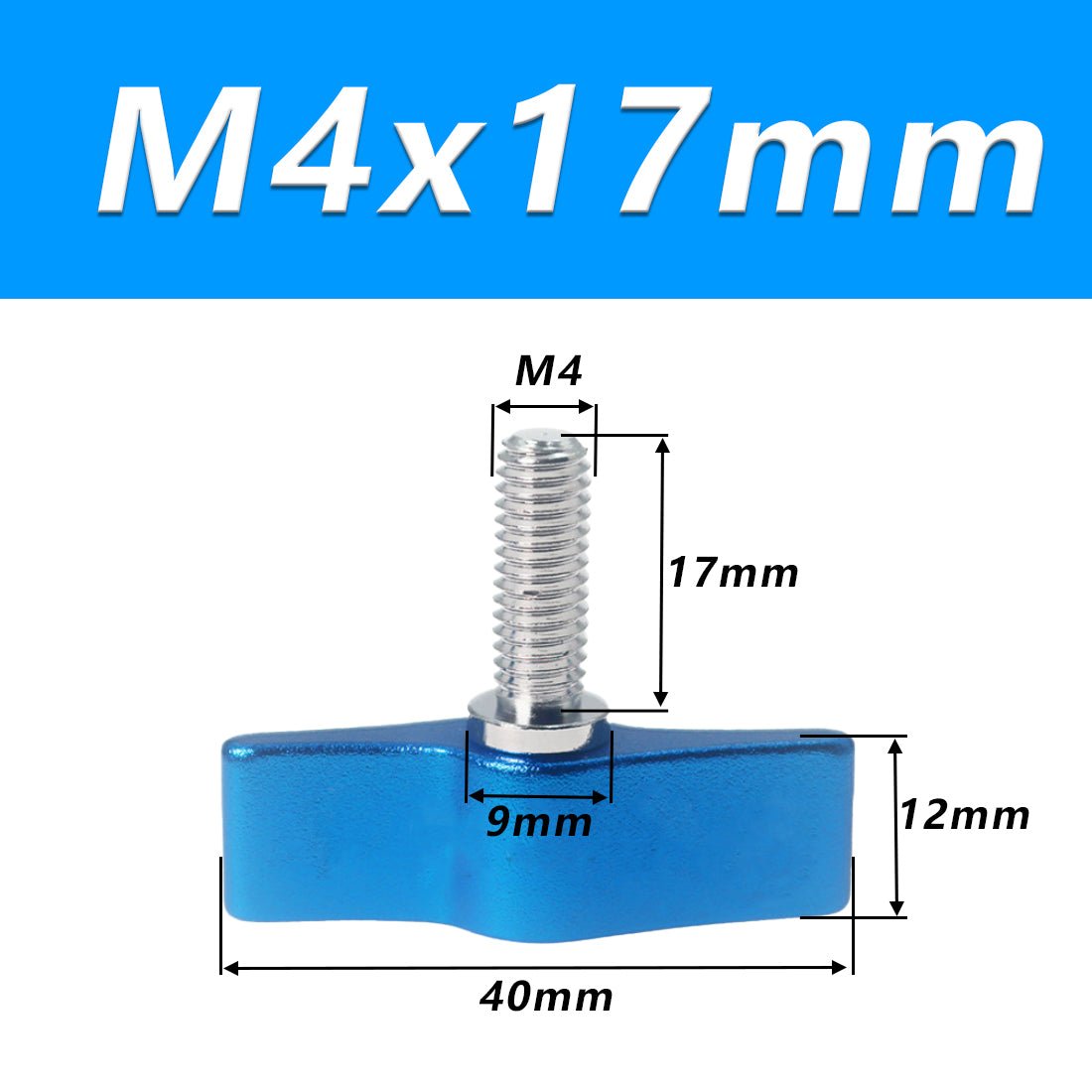 1/4 M4 M5 M6 Clamping Thumb Screw Tee Wing Knob Head Hand Grip Bolt Aluminum - HomeDIYer