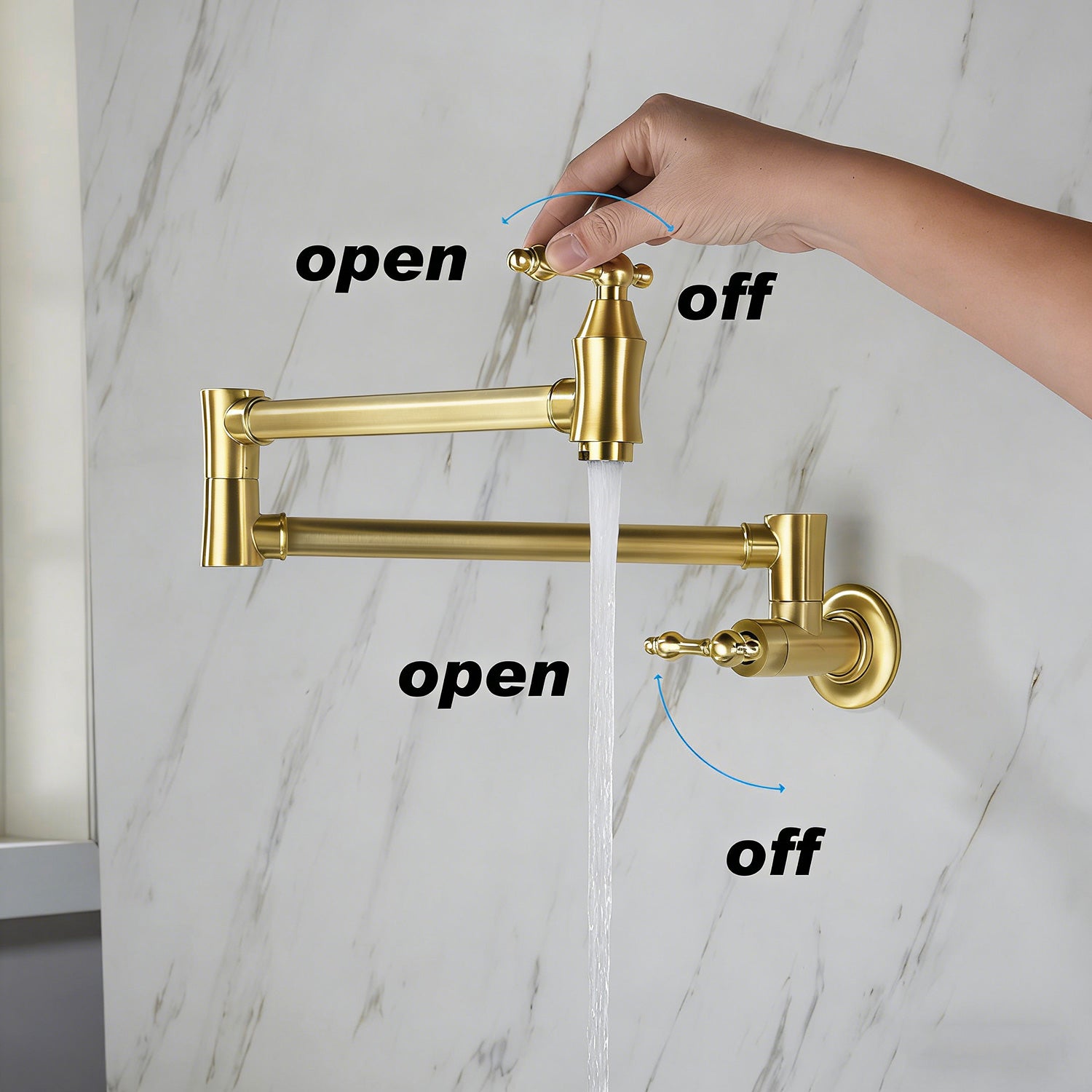 Wall Mount Folding Kitchen Pot Filler Faucet