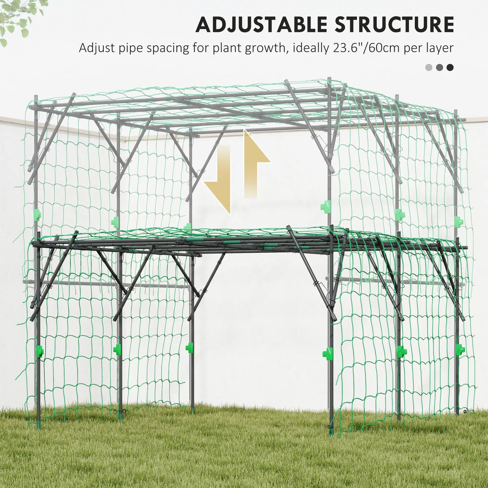 Garden Arch Trellis Metal Plant Trellis Support with Climbing Net