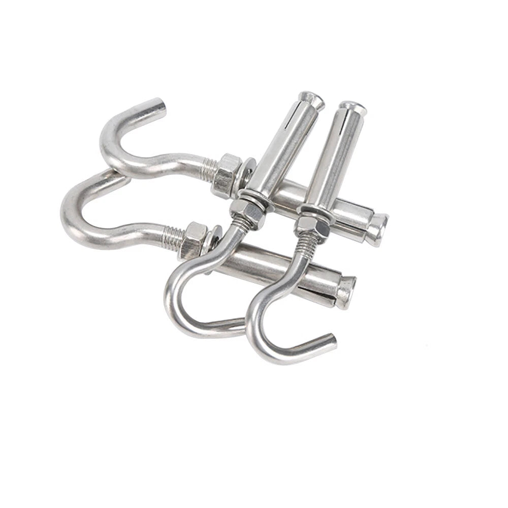 Open Hook Eye Expansion Bolts – Stainless Steel A2 Wall Anchors (M6–M12)