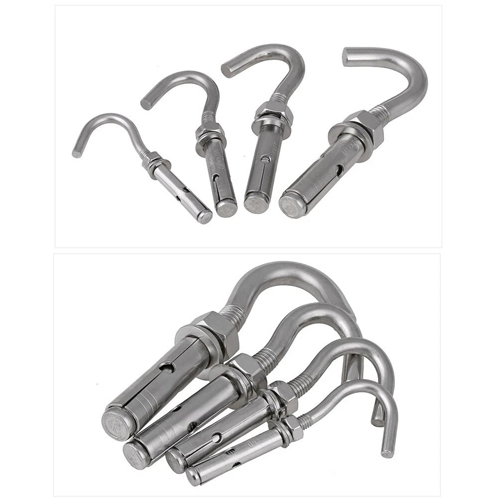Open Hook Shield Anchor Expansion Bolts — M6 M8 M10 M12 Stainless Steel Rawl Bolts