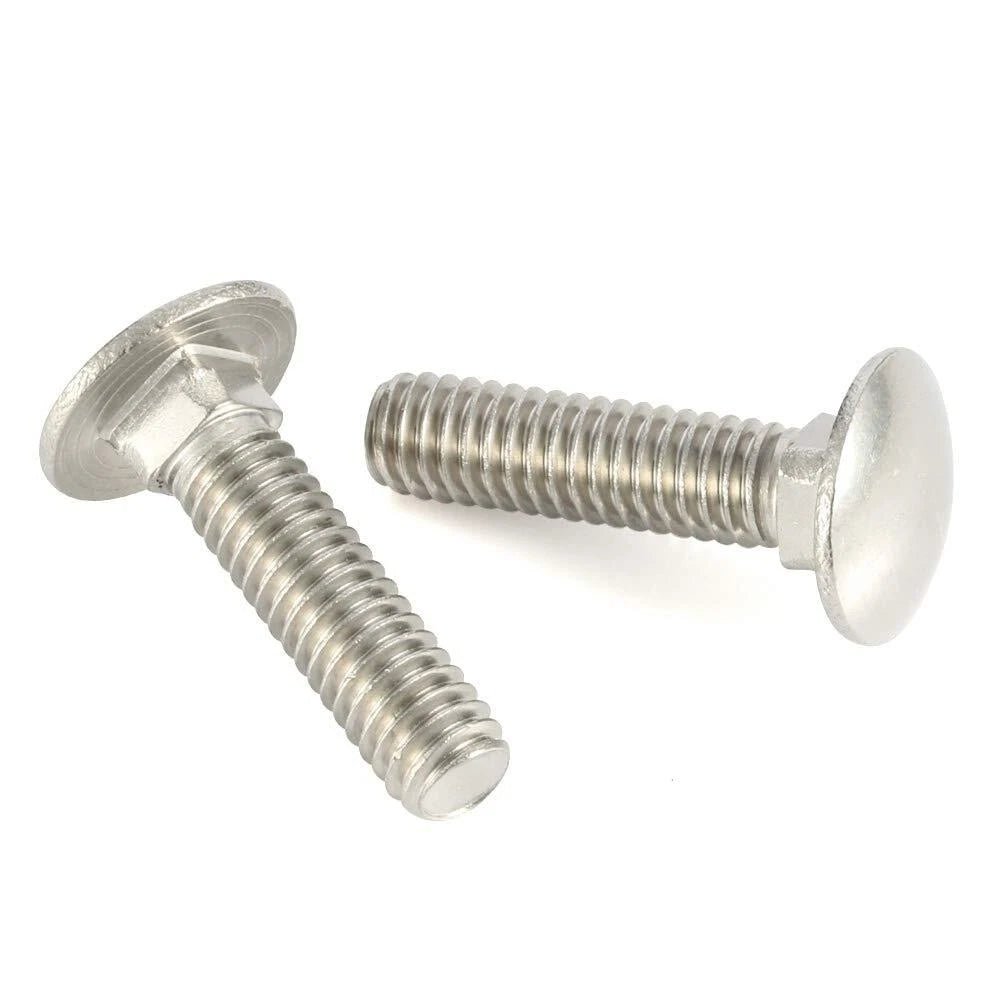 304 Stainless Steel Carriage Bolts M3 M4 M5 M6 — Round Head Square Neck, Multiple Lengths - HomeDIYer