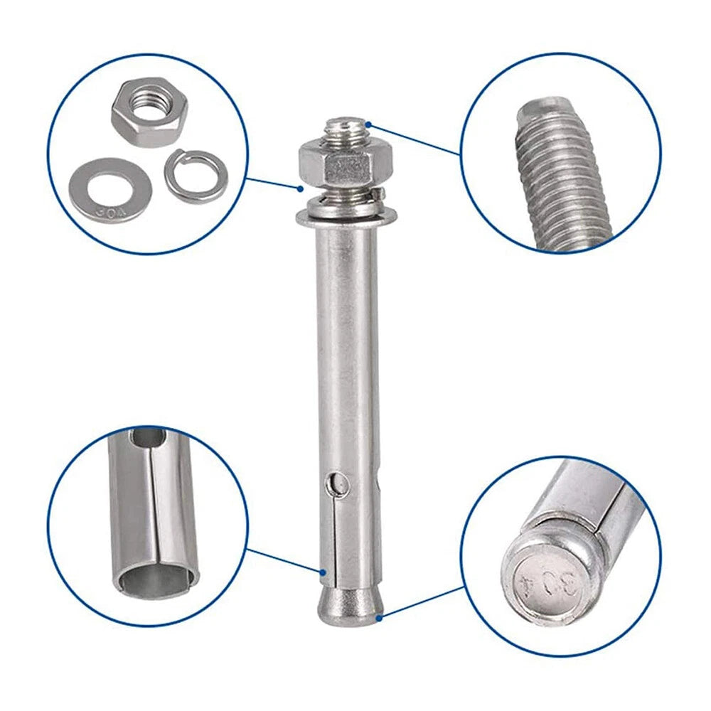 Stainless Steel Masonry Expansion Bolt Wall Anchor — M6 to M20, A2 & A4, Concrete Sleeve Anchor