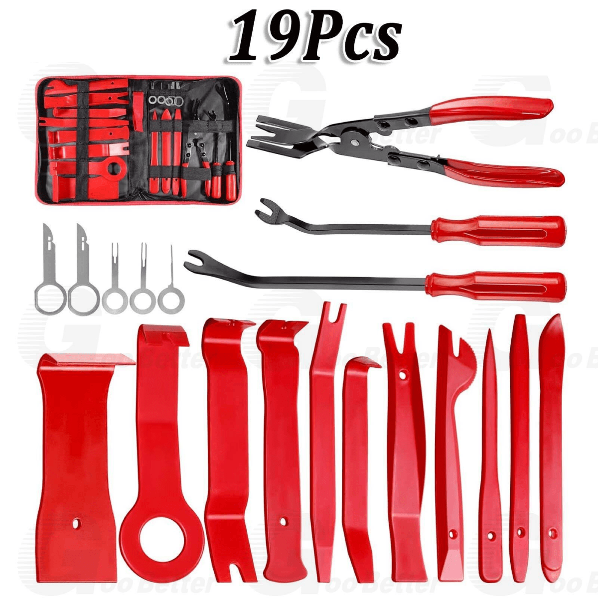 19pcs Car Trim Removal Tool Kit Radio Hand Pry Panel Door Interior Clip Plastic - HomeDIYer