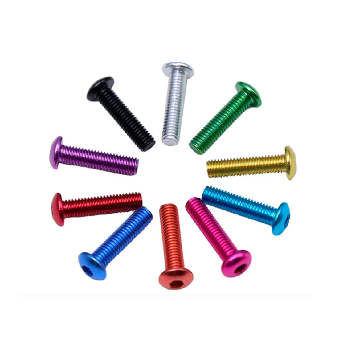 M4 Aluminum Alloy Colourful Anodizing Hex Socket Button Head Screws - HomeDIYer