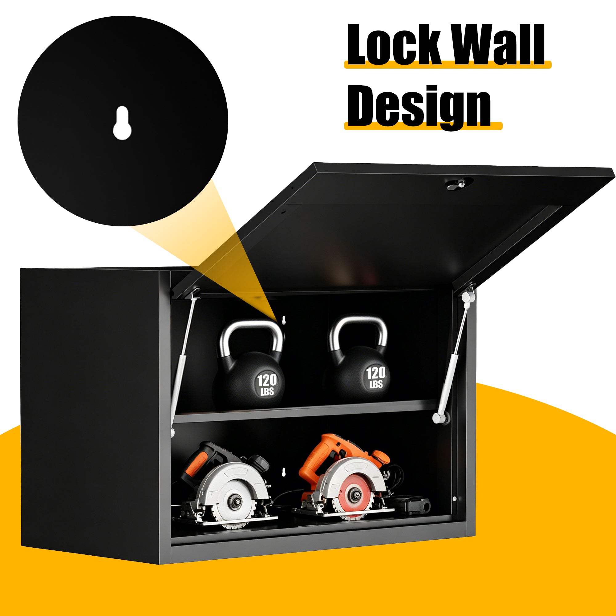 Heavy Duty Wall Mounted Tool Storage Cabinet – Steel Metal Garage Cabinet for Workshop, Basement, Kitchen