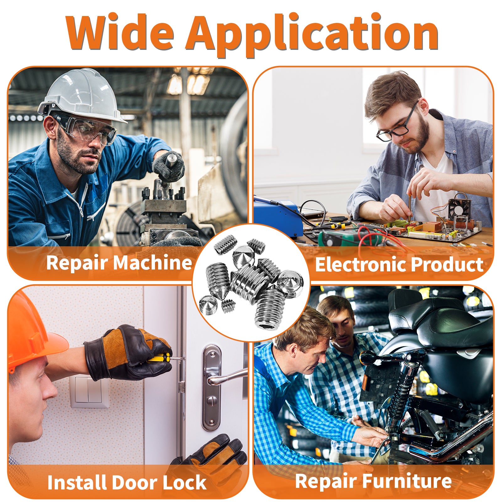 CONE POINT GRUB SCREWS ALLEN SOCKET BOLTS M3 M4 M5 M6 M8 A2-70 STAINLESS STEEL