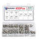 450x M3-M5 Pan Head Self Tapping Phillips Screws Silvery A2 Stainless Steel Set