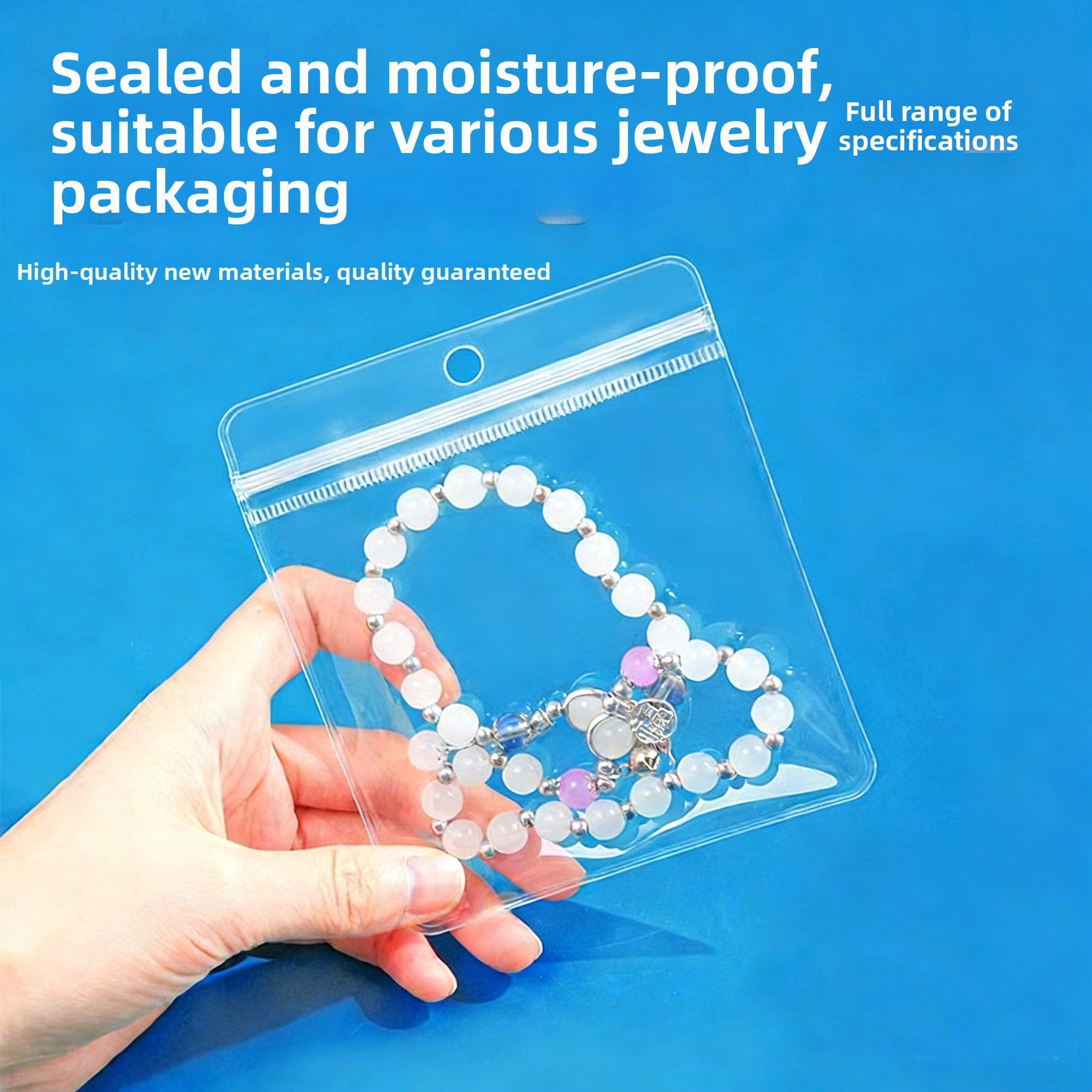 PVC Transparent Zip-Seal Hanging Display Bags – Jewelry, Earring & Jade Storage with Hang Hole