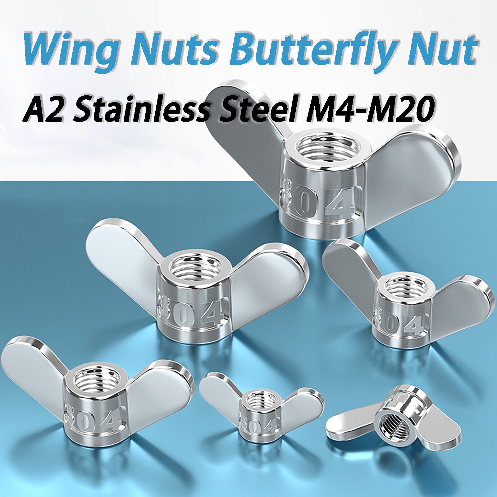 Wing Nuts A2 Stainless Steel Butterfly Nut to Fit Bolts & Screws M4 M5 M6 - M20