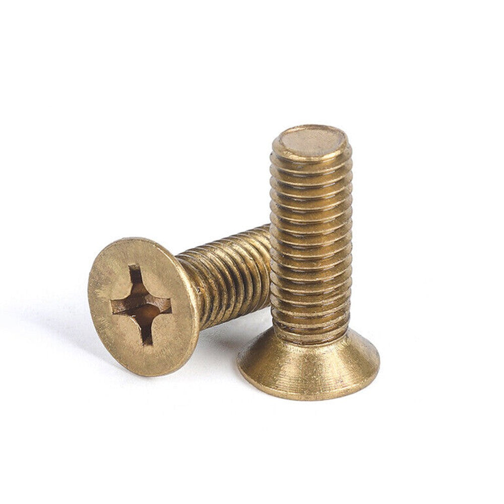 M3 Brass Phillips Countersunk Screws – Fully Threaded Flat Head, 5mm–25mm Lengths