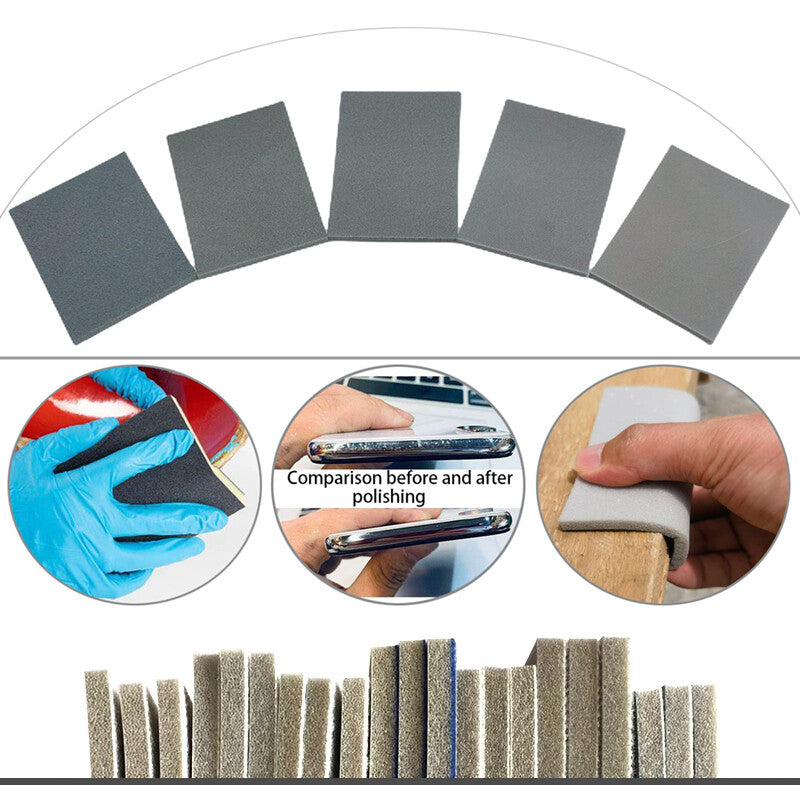Sponge Sanding Blocks Foam Sanding Pads 300-3000 Mixed Grit Wet & Dry Sandpaper