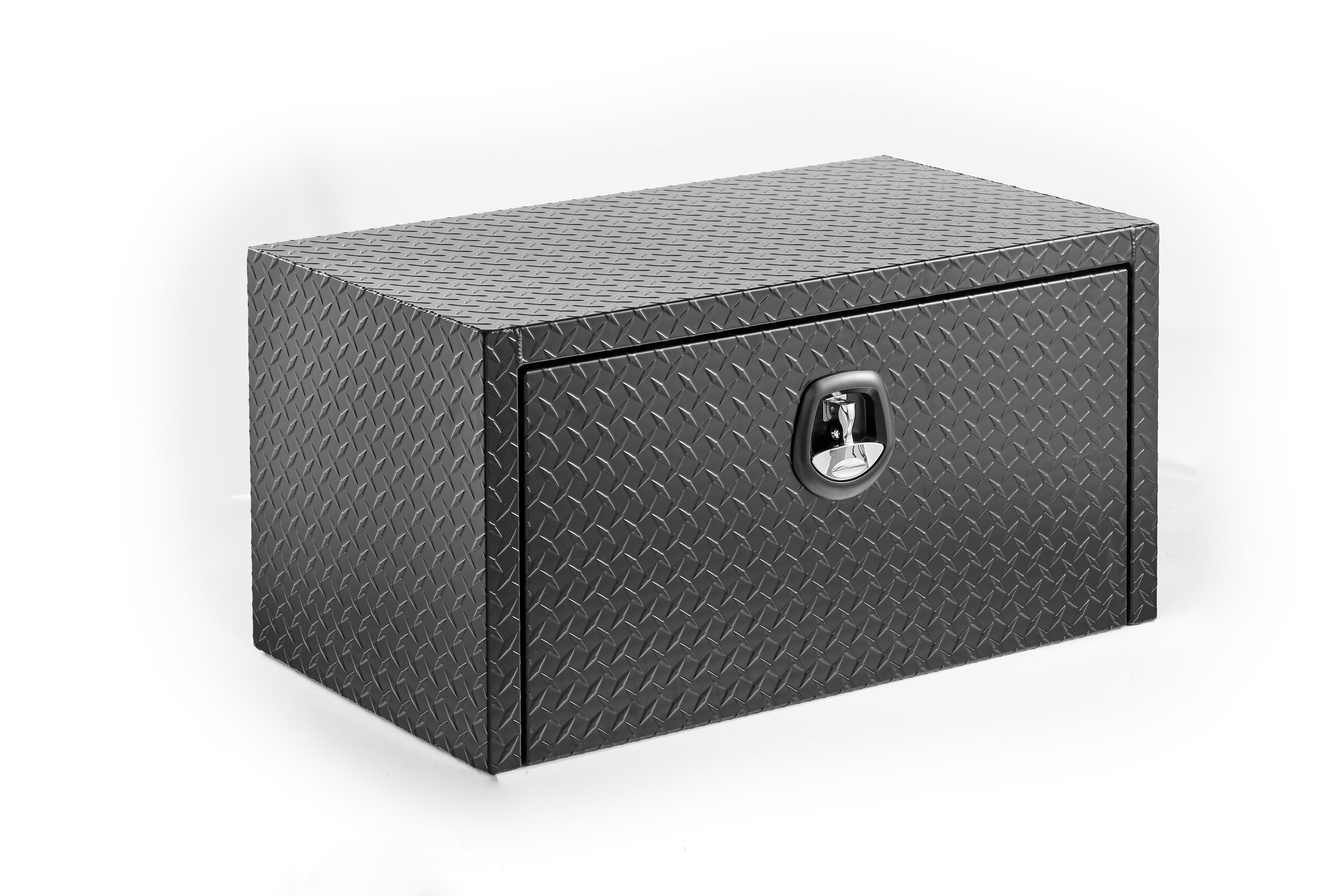 36" Aluminum Underbody Truck Tool Box — Heavy‑Duty Matte Black Diamond Plate, Waterproof & Lockable