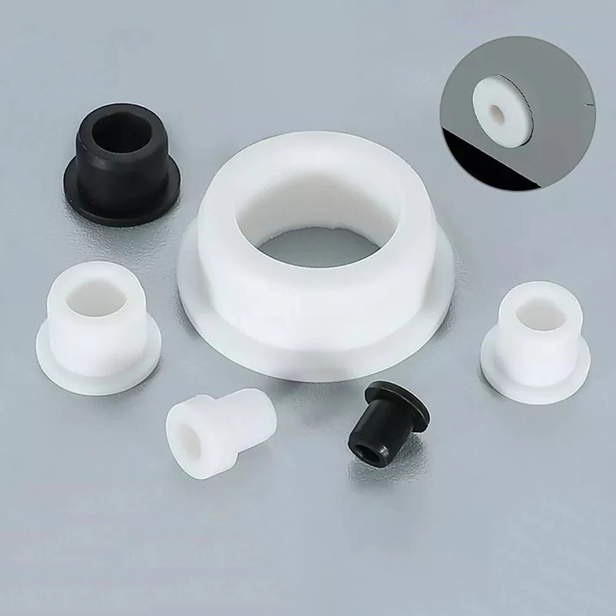 5mm-201.5mm Silicone Rubber Grommet Plug Bungs Cable Wiring Protect Bushes White