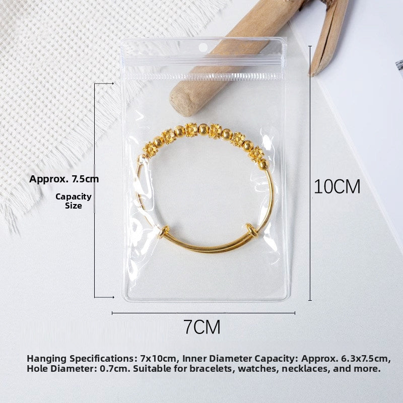 PVC Transparent Zip-Seal Hanging Display Bags – Jewelry, Earring & Jade Storage with Hang Hole