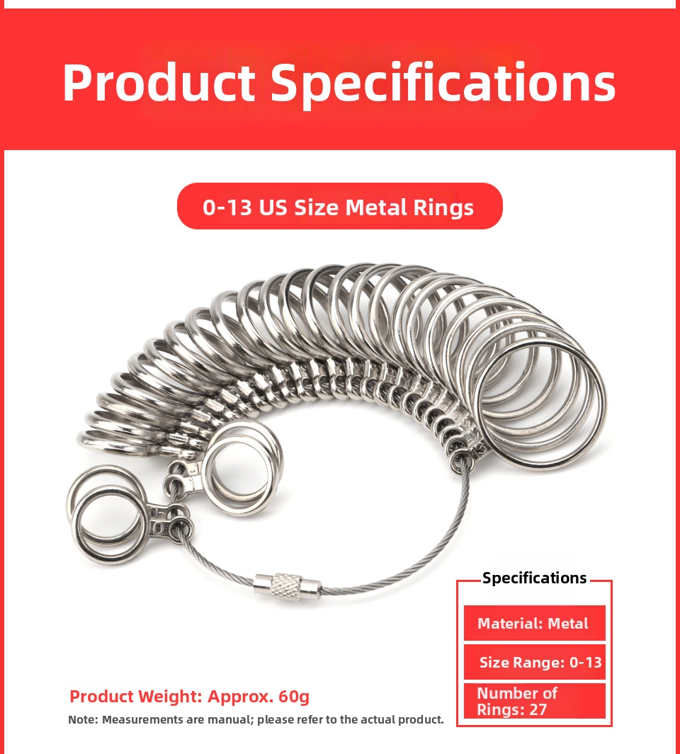 Ring Sizer & Mandrel Set – US Ring Size Measurement Tool with Alloy Ring Gauge & Aluminum Mandrel (0–13 / 0–15)
