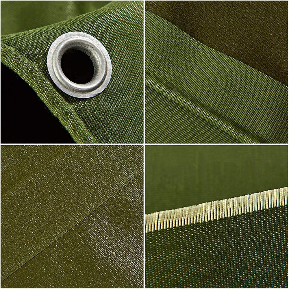 5×7ft to 12×16ft Army Green Heavy Duty Poly Tarp Waterproof Awning Poly PVC Boat Canopy Cover Tarpaulin Tent - HomeDIYer