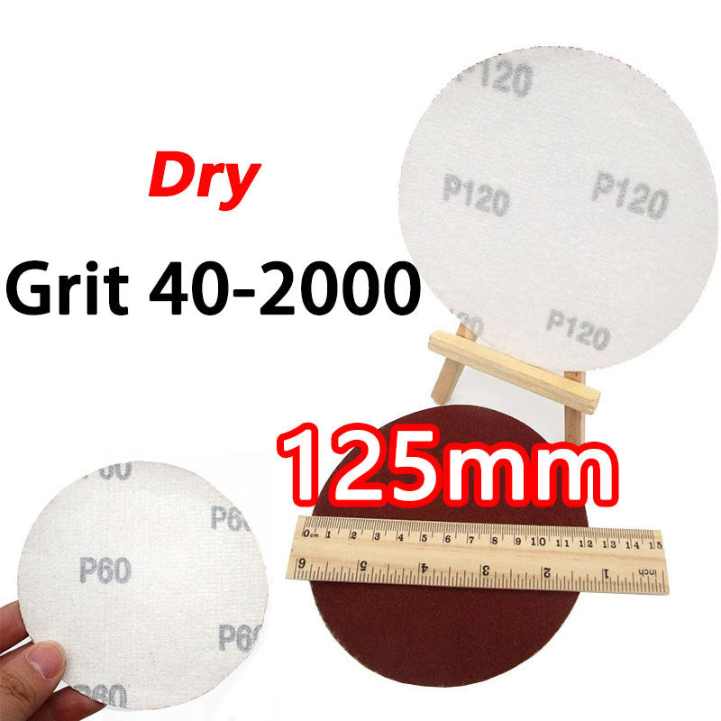 125mm Dry Sanding Discs with Black Hook Loop Backing - 40-2000 Grit Polishing Sandpaper for HomeDIYer Wood/Metal Projects