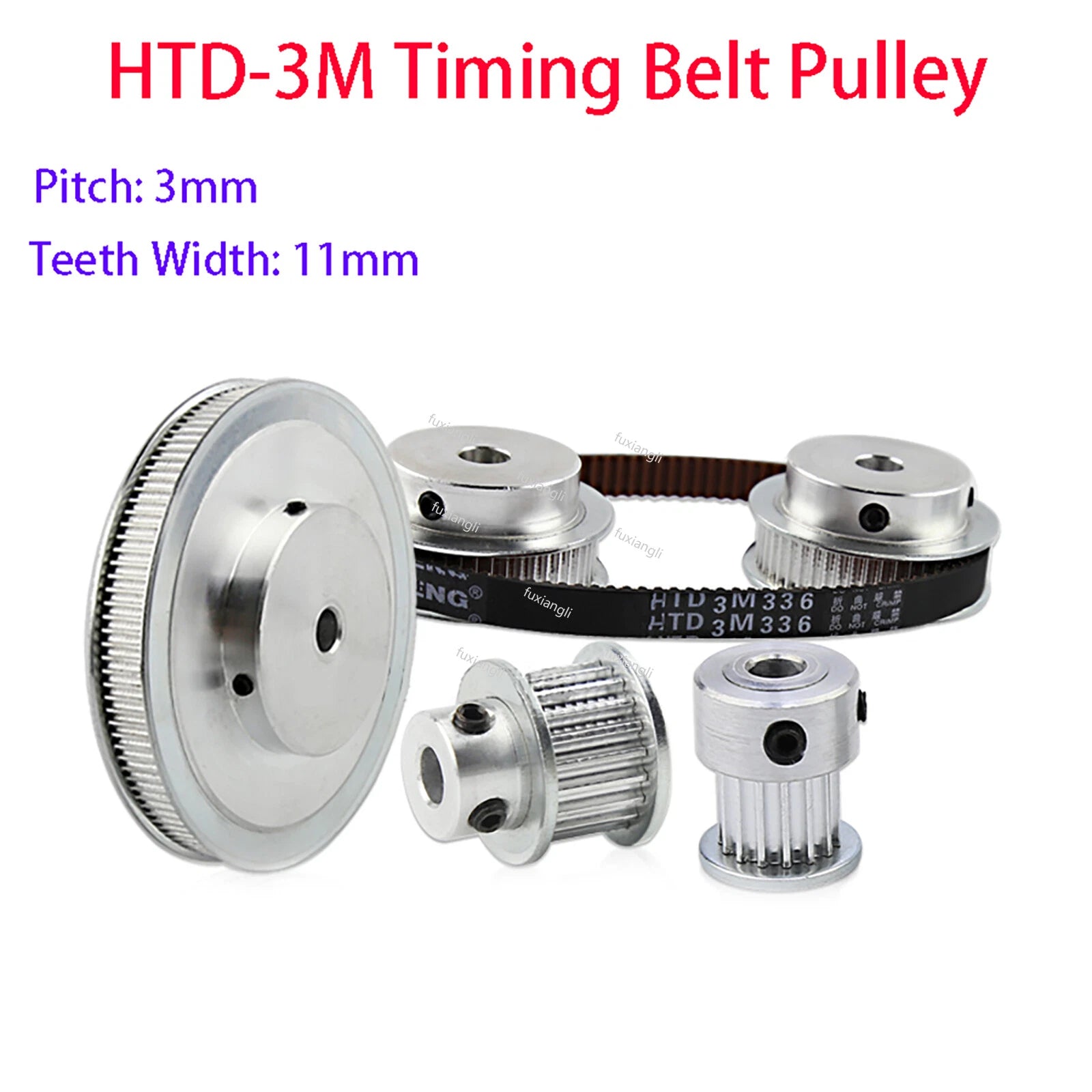 60PCS 3M40T Teeth Idler + 60PCS 3M40T Timing Belt Pulley Width 11mm