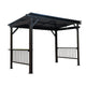 6.5x12 FT Hardtop Grill Gazebo with 2 Side Shelves & Ceiling Hooks, Gray