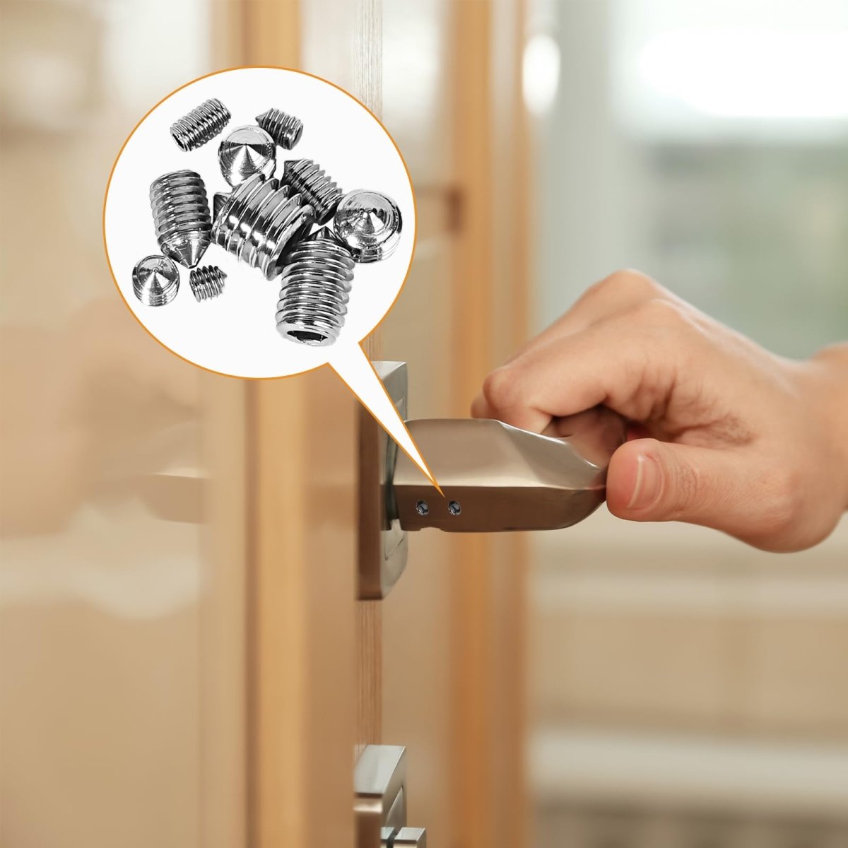 Set Screw Assortment Kit (250 Pcs) - Metric Sizes M3, M4, M5, M6, M8 - 304 Stainless Steel Tapered Point Hex Head Screws - Ideal for Door Knobs, Home Repair, Furniture, and More! - HomeDIYer