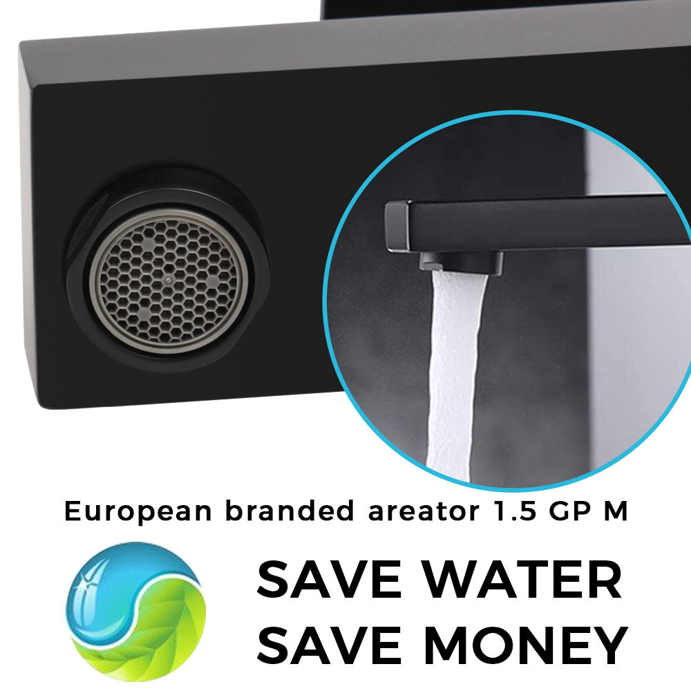 Single Handle Bathroom Faucet, Matte Black Single Hole Bathroom Faucet, Solid Brass Modern Bathroom Sink Faucet Basin Vanity Square Bathroom Faucet with Pop-up Drain & Water Supply Hoses