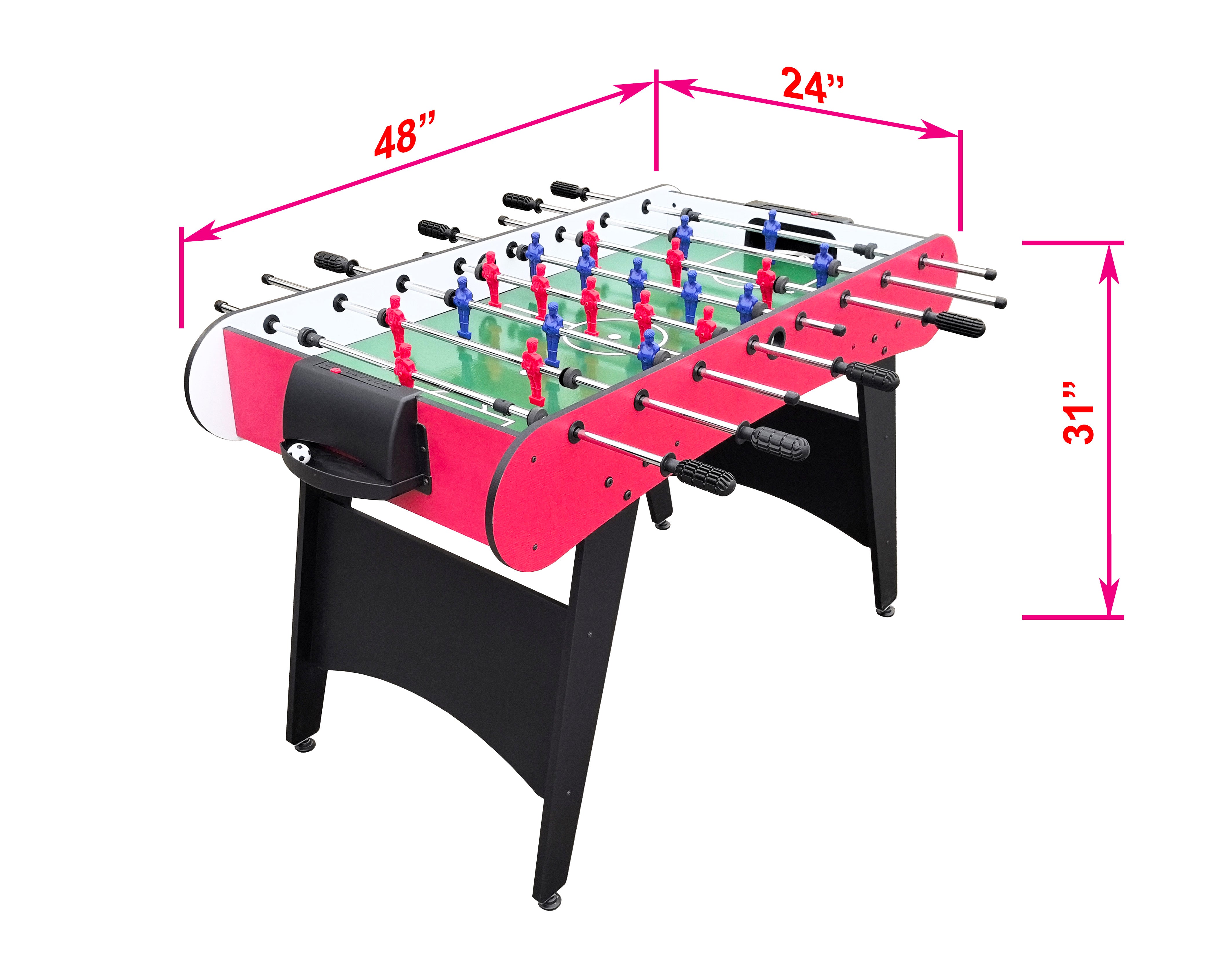 48" Foosball Table – Full-Size Soccer Game Table for Family, Adults & Kids
