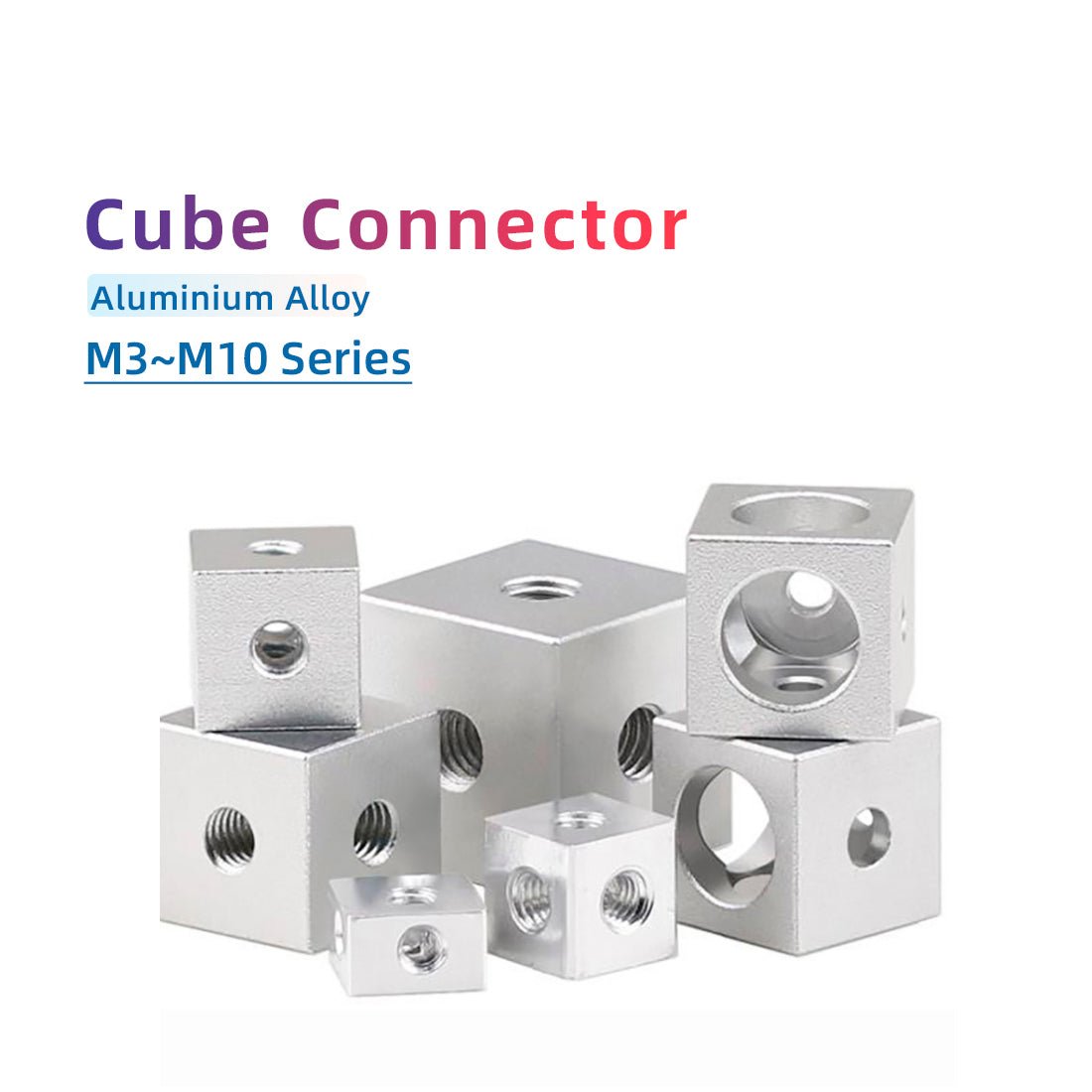 M3 M4 M5 M6 M8/10 Cube Connector Aluminium Fixing Bracket Square Spacer Standoff - HomeDIYer