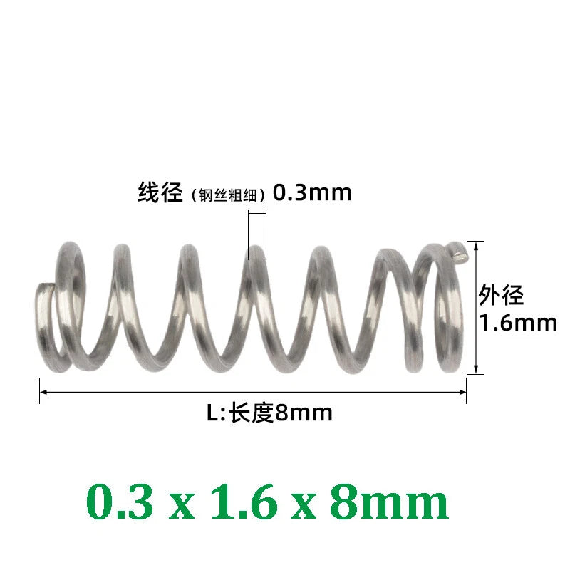 Compression Spring 0.2-0.5mm Wire Diameter Pressure Small Spring Stainless Steel