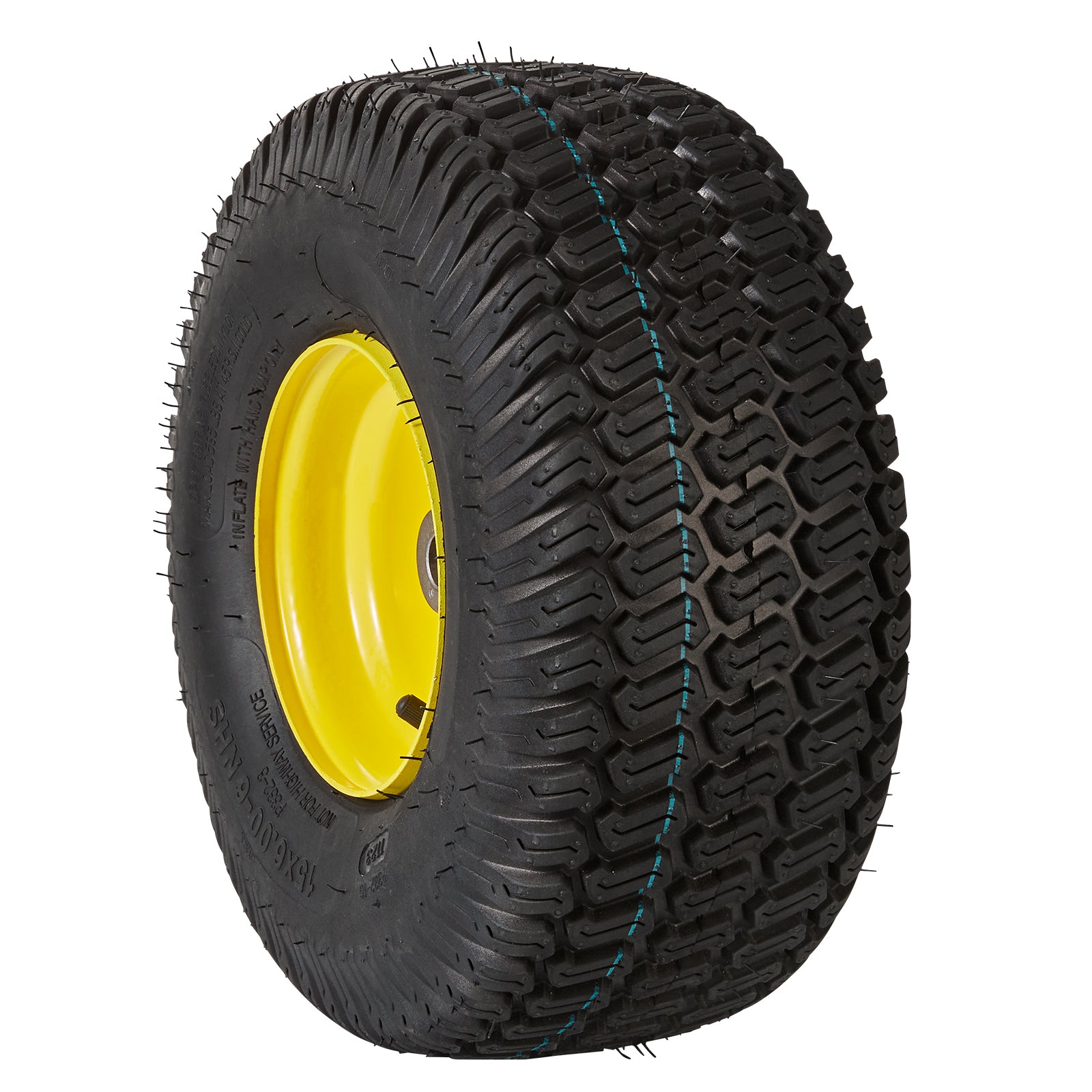 2-Pack 15x6-6" Tubeless Tractor Tires – S-Turf Pneumatic, 3" Offset Hub, 595 LB Capacity, 16 Adapters
