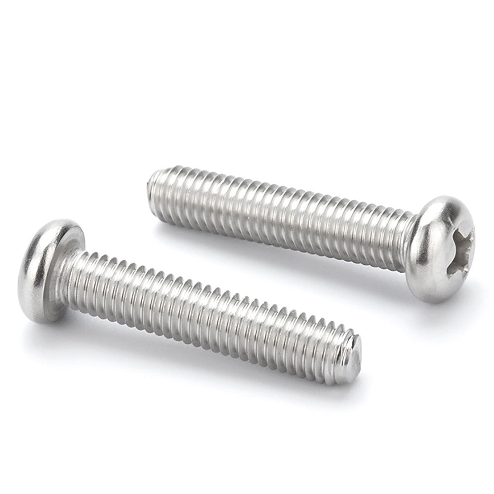 M4 M5 M6 M8 M10 Pan Head Phillips Machine Screws – A2 Stainless Steel (304), DIN 7985