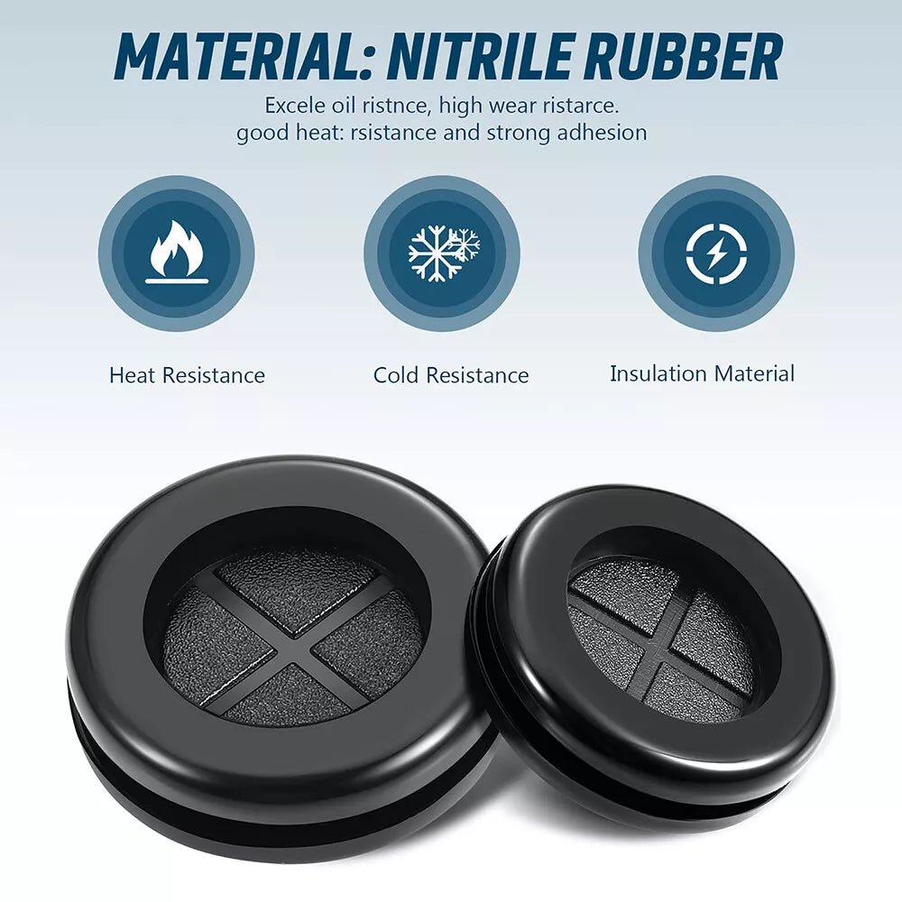 Round Rubber Plug Hole Grommet for Protecting Cable Wire Hole Plug 16mm - 100mm - HomeDIYer