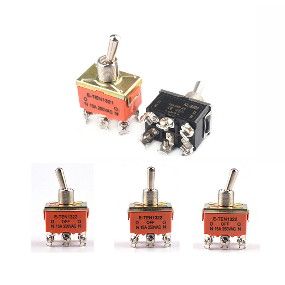 Toggle Switch Heavy Duty ON-OFF ON-ON ON-OFF-ON – MTS E-TEN PS DS438 Series 125VAC 250VAC