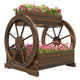 Outsunny 2-Tier Raised Garden Bed, Wooden Wagon Planter Boxes with Drainage Holes, for Vegetables Flowers Herbs, 25" x 21" x 24"