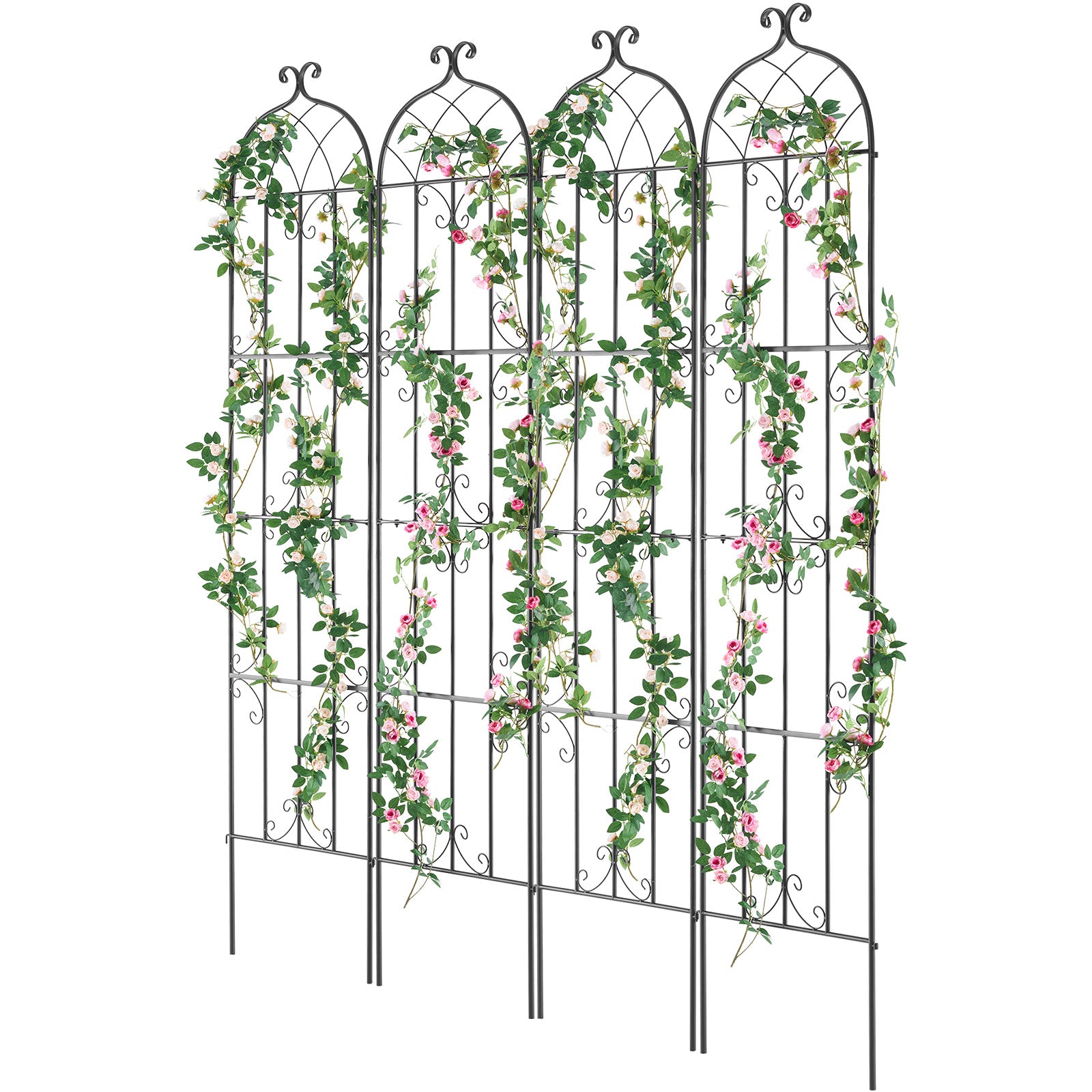 4 Packs Metal Garden Trellis for Climbing Plant Support 87x20 in Rustproof