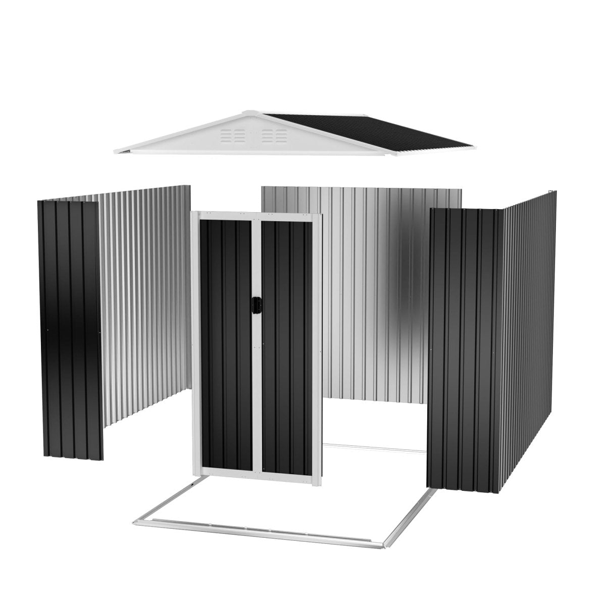 6x9FT Outdoor Metal Storage Shed | Waterproof Garden Shed with Lockable Door - HomeDIYer