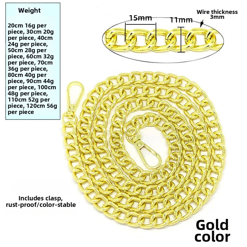 Metal Bag Chain Strap – Replacement Crossbody Shoulder Strap for Handbags & Purses