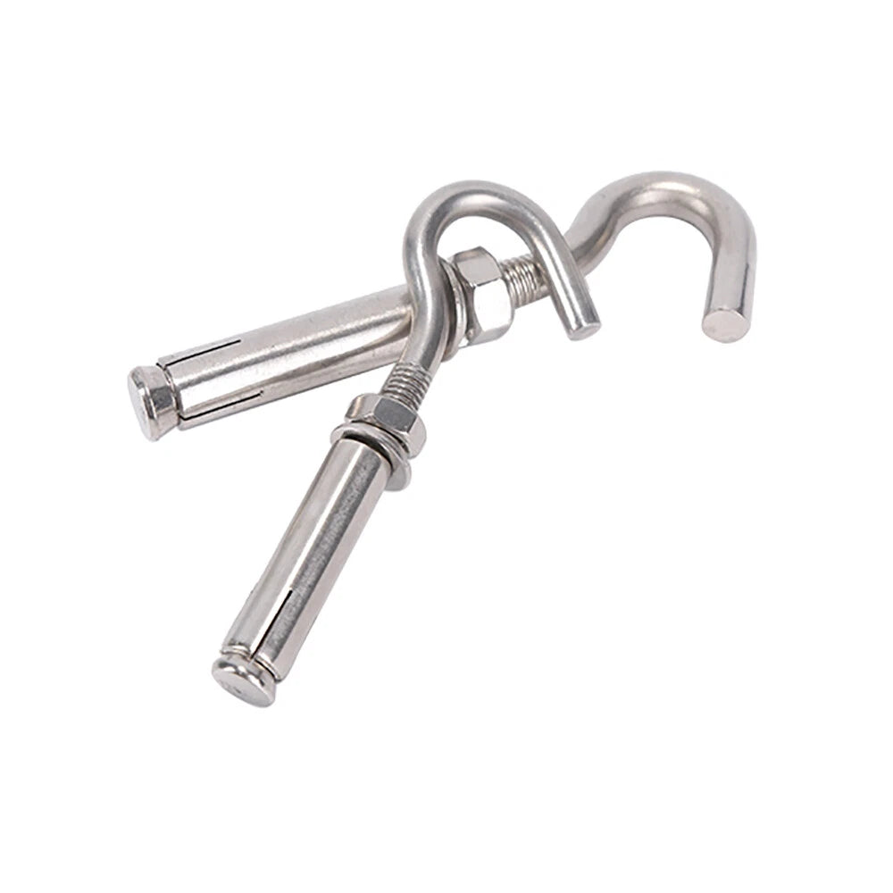 Open Hook Eye Expansion Bolts – Stainless Steel A2 Wall Anchors (M6–M12)
