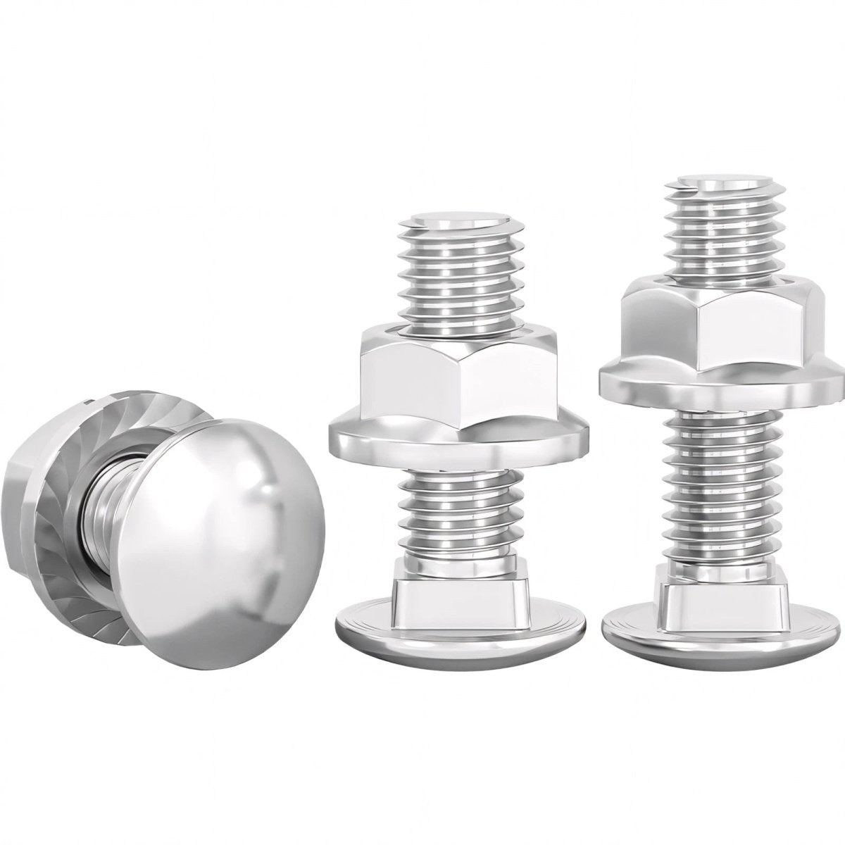 M5–M12 Carriage Bolts with Nuts | Cup Square Domed Head | 201 Stainless Steel - HomeDIYer