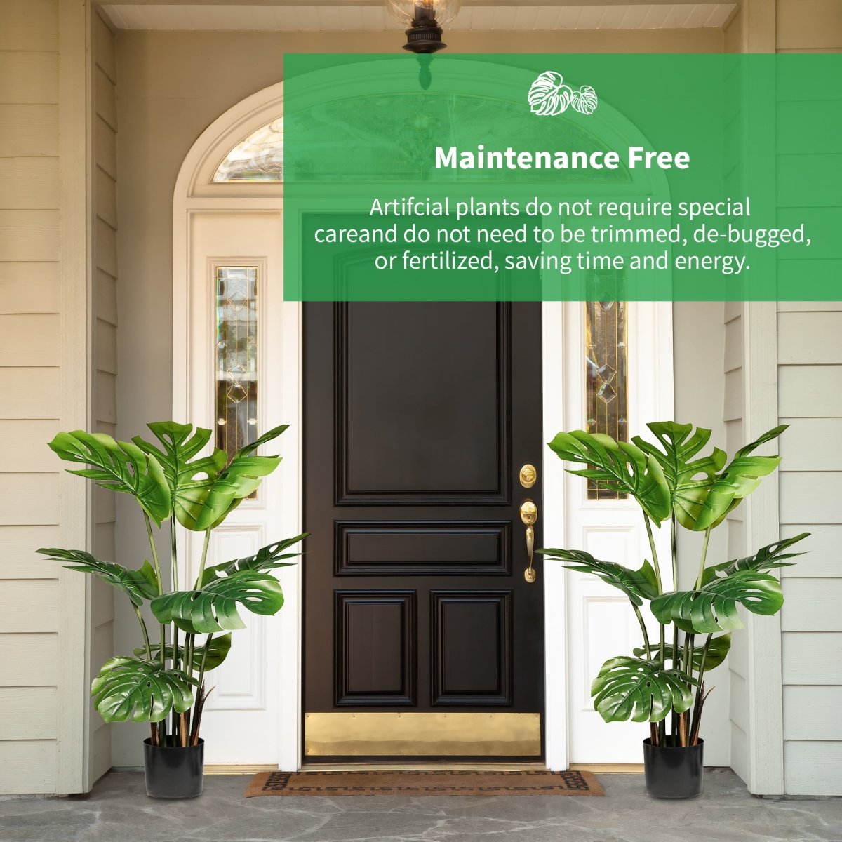 35in Fake Plants Monstera Deliciosa,2 Pieces Realistic Artificial Plants Indoor For Decorating Room,Outdoor,Office,Bathroom,Bedroom,Better Homes And Gardens Plant Decor,Beautiful Housewarming Gifts. - HomeDIYer