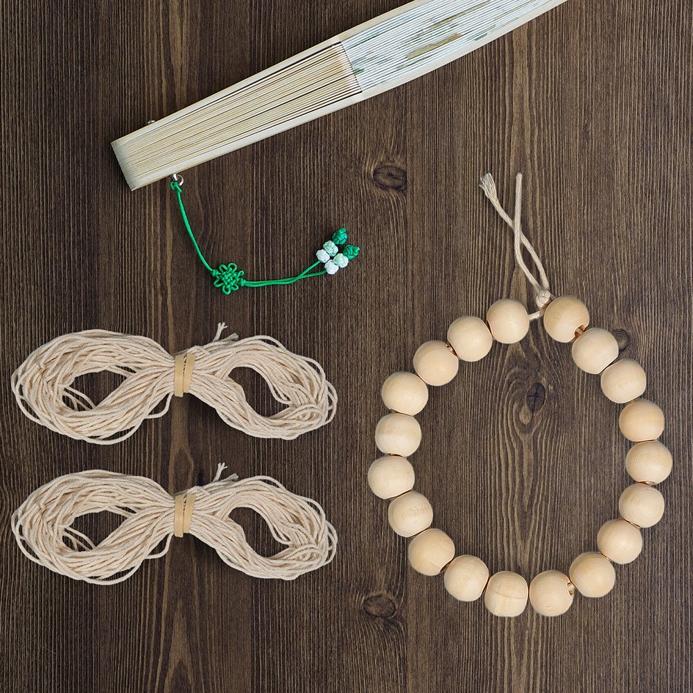 416 Pcs Natural Round Wood Beads Combination Set for DIY Crafts Garland Jewelry - HomeDIYer
