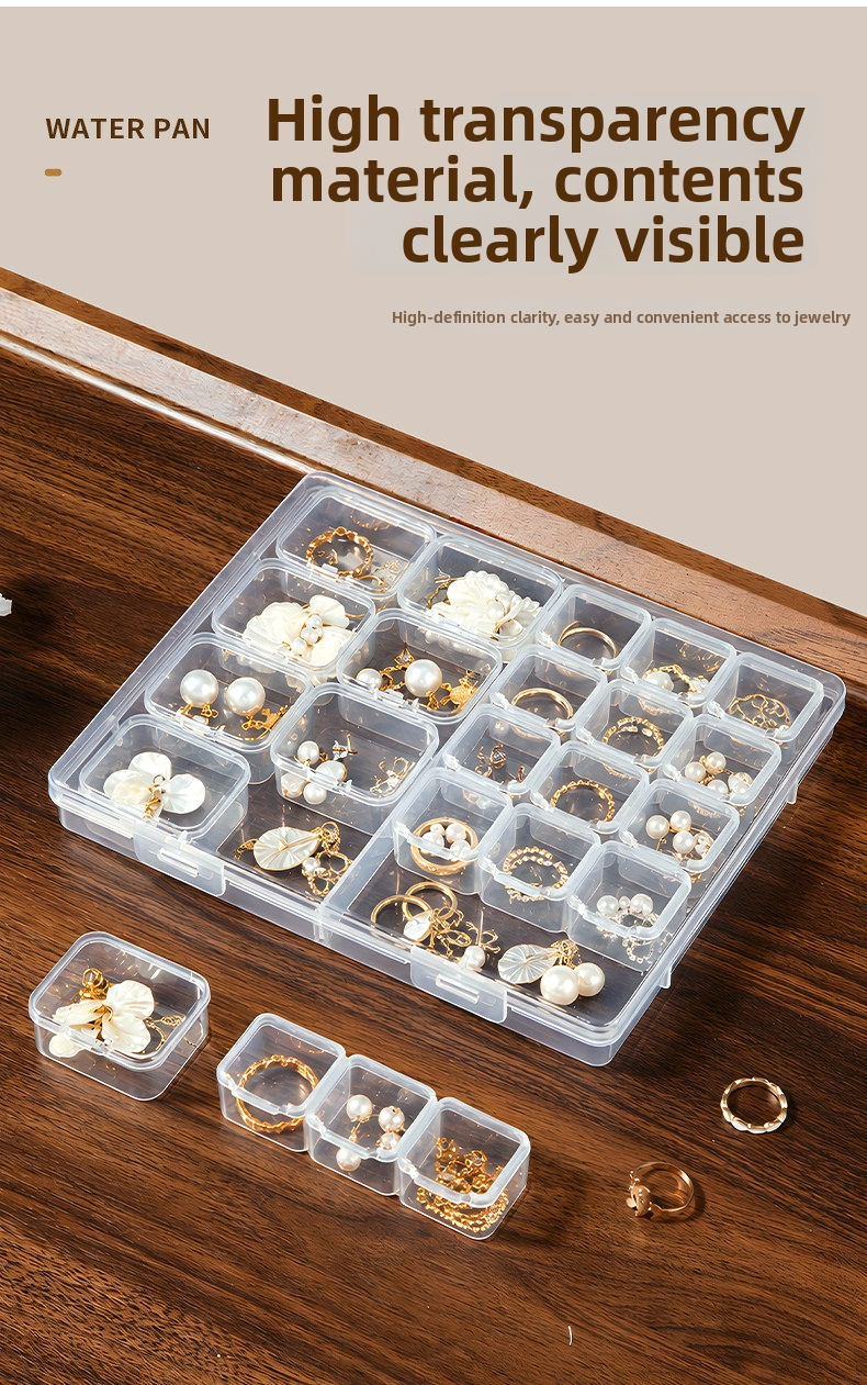 Anti-Tarnish Transparent Jewelry Storage Box – Multi-Compartment for Earrings, Rings & Necklaces