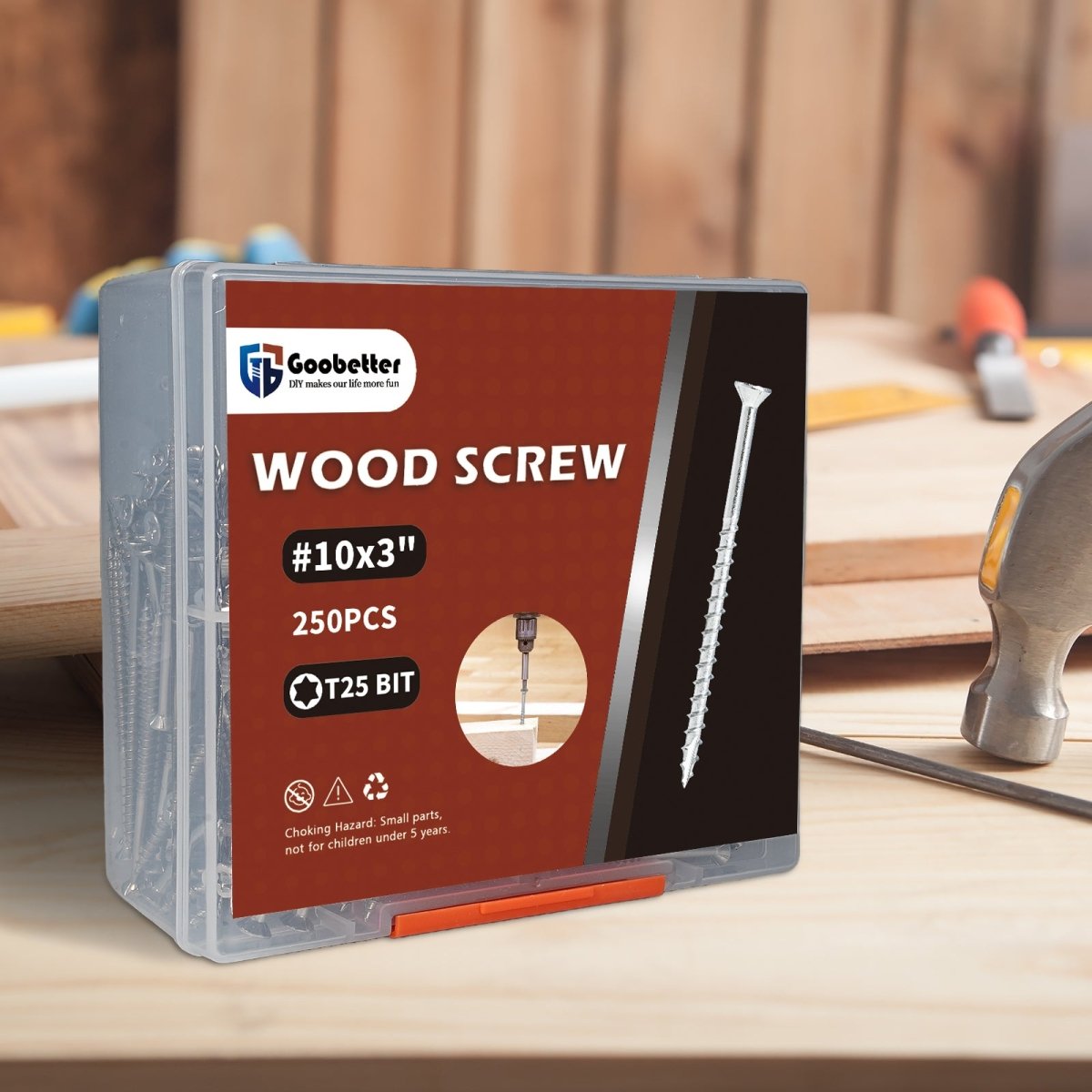 Wood Screws 3 Inch, Deck Screws Torx Screws Exterior Wood Screws Construction Fence Screws 304 Stainless Steel T25 Torx Bit Included - HomeDIYer