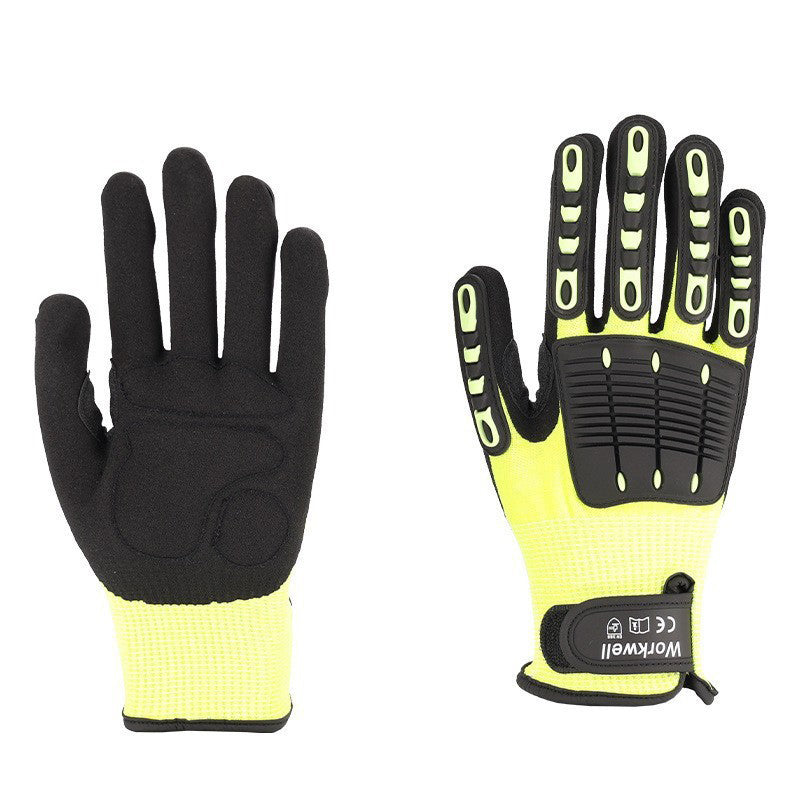 13-Gauge TPR Cut Resistant Nitrile Work Gloves Anti-Slip
