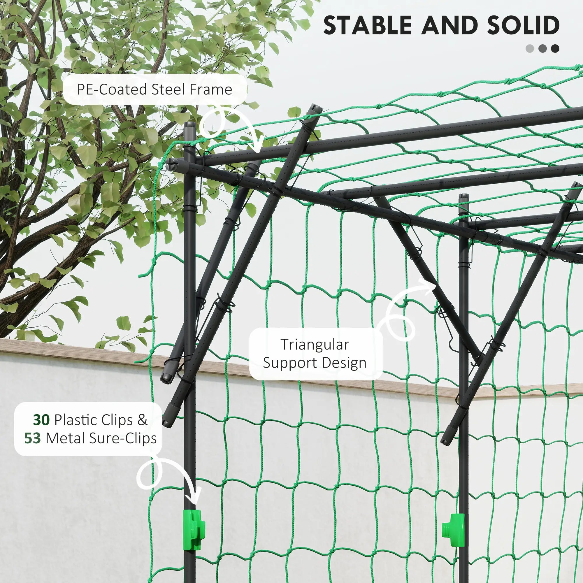 Garden Arch Trellis Metal Plant Trellis Support with Climbing Net