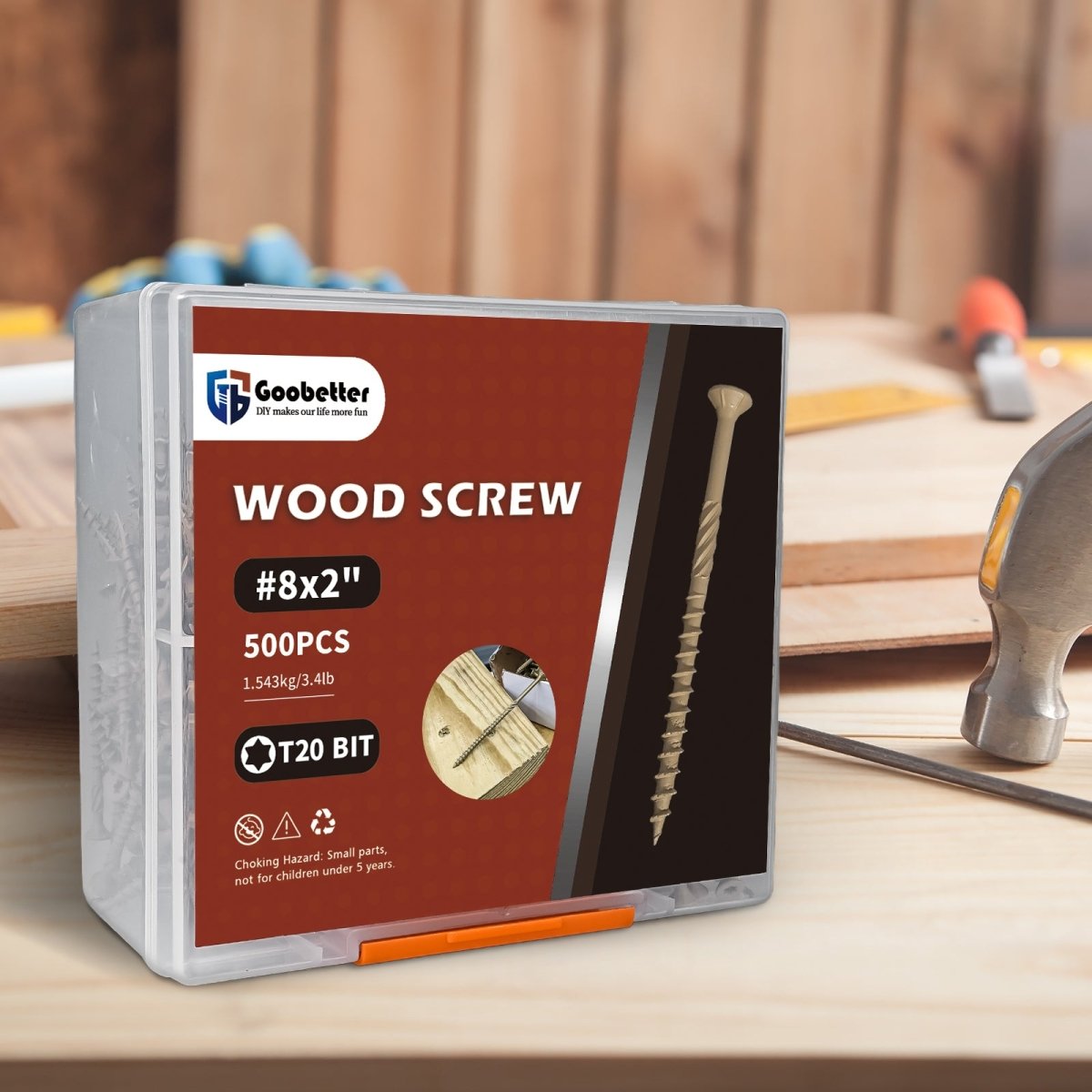Wood Screws Lag Screws Torx Structural Screws, Construction Exterior Wood Screws, Timber Screws for Fence Log Landscaping Wood, T25 Bit Included, Yellow - HomeDIYer