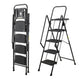 4‑Step Folding Ladder with Non‑Slip Pedals & Tool Tray — 330 lb Capacity, Black Steel, Ideal for Home & Office