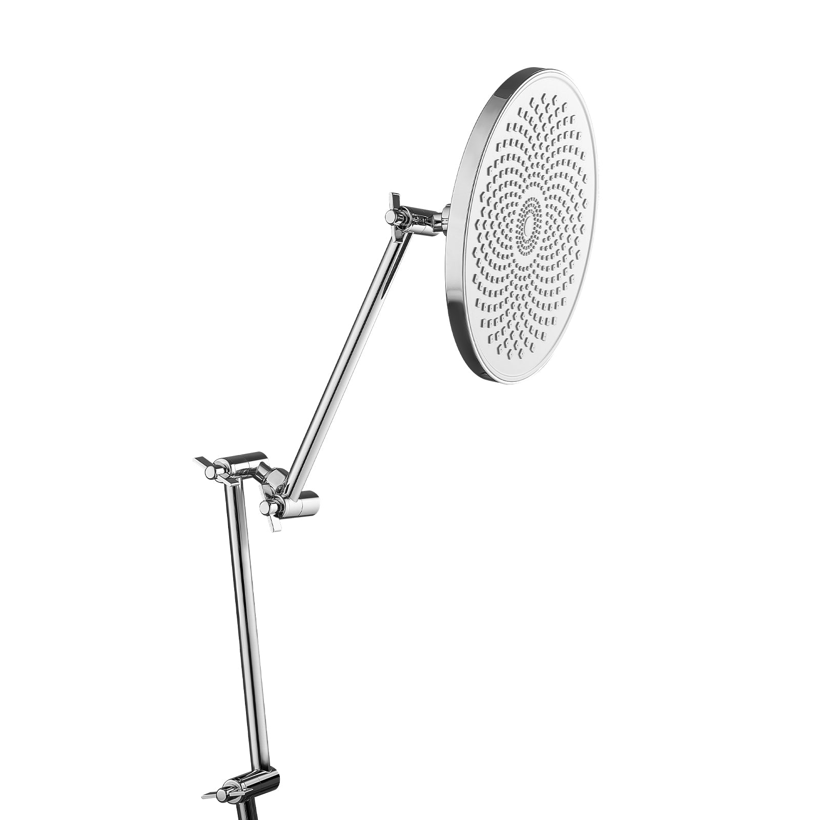 11” Adjustable Shower Arm Extension – 360° Swivel, G1/2 Universal Fit, Chrome